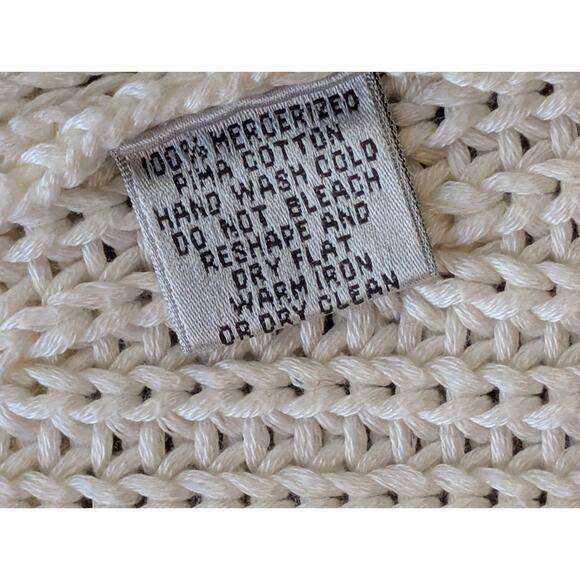 Vtg Crochet Cardigan XS Light Academia Preppy Cable Knit Cottagecore Pima Fairy - Picture 11 of 11